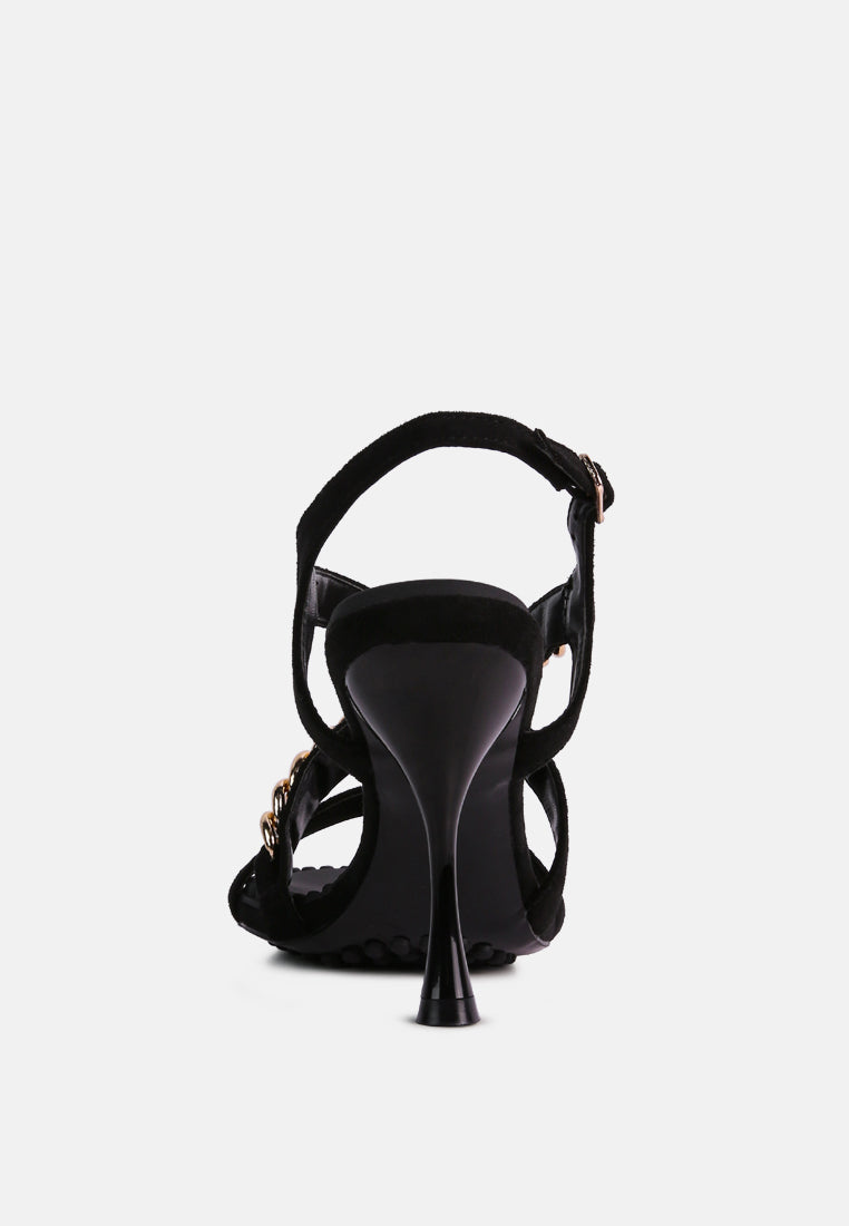 Domeda Metal Chain Mid Heel Sandal