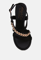 Domeda Metal Chain Mid Heel Sandal