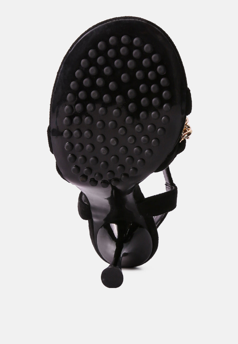 Domeda Metal Chain Mid Heel Sandal