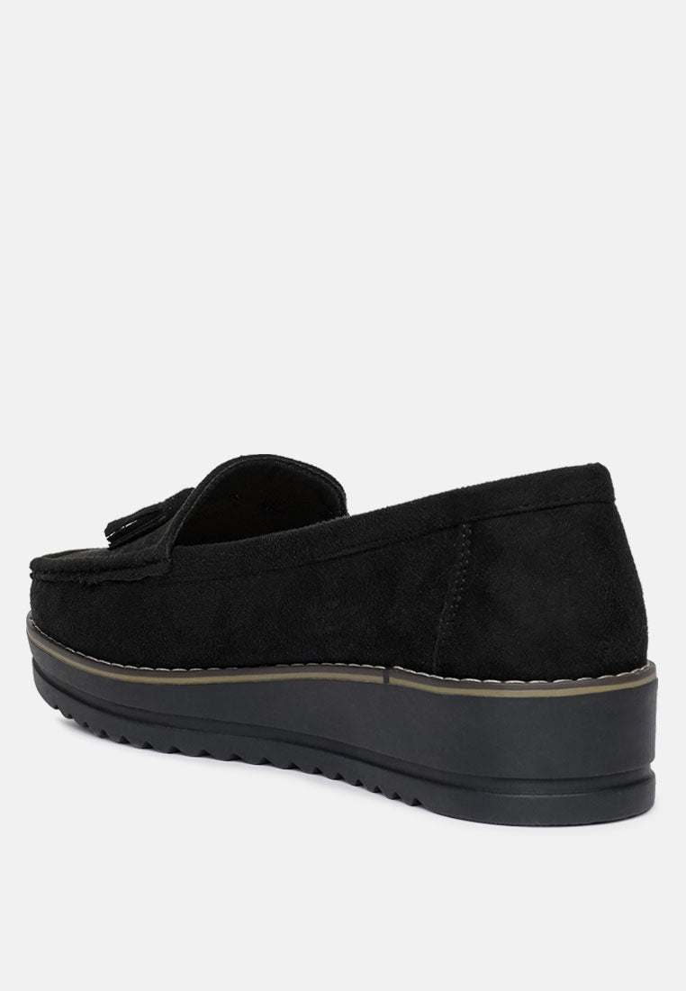 Daiki Platform Lug Sole Tassel Loafers