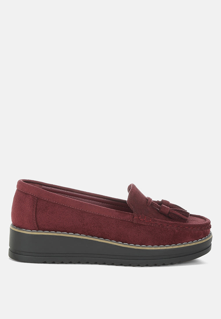 Daiki Platform Lug Sole Tassel Loafers