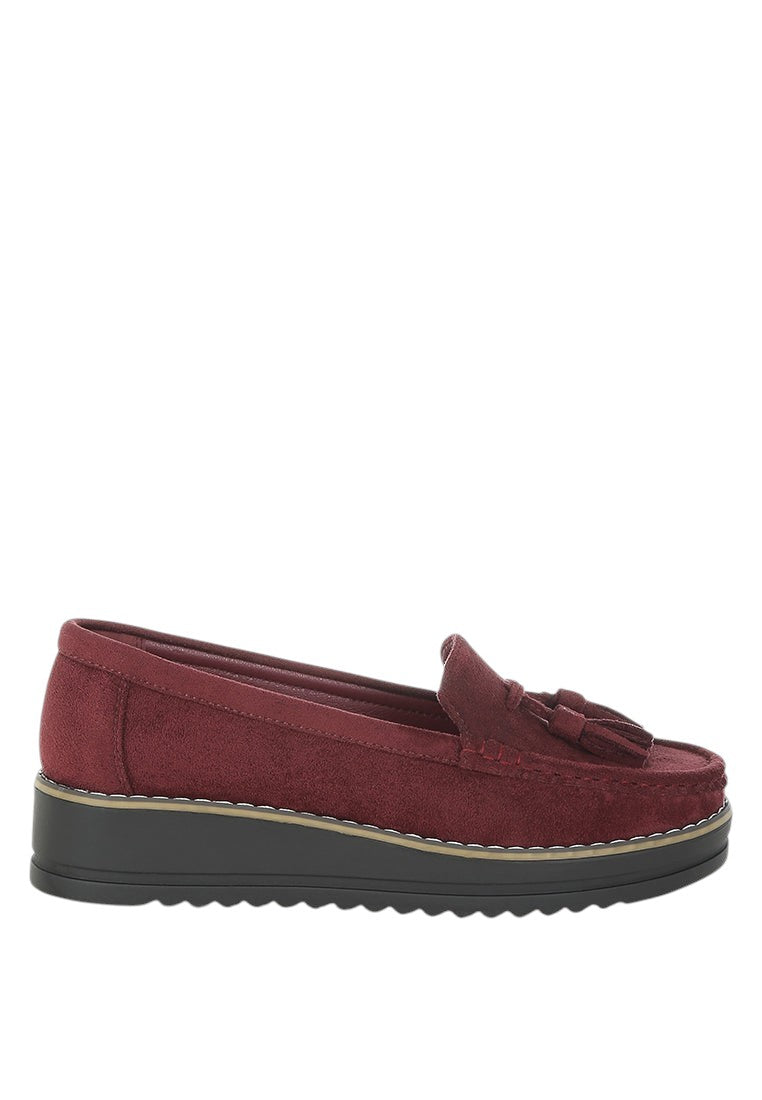Daiki Platform Lug Sole Tassel Loafers