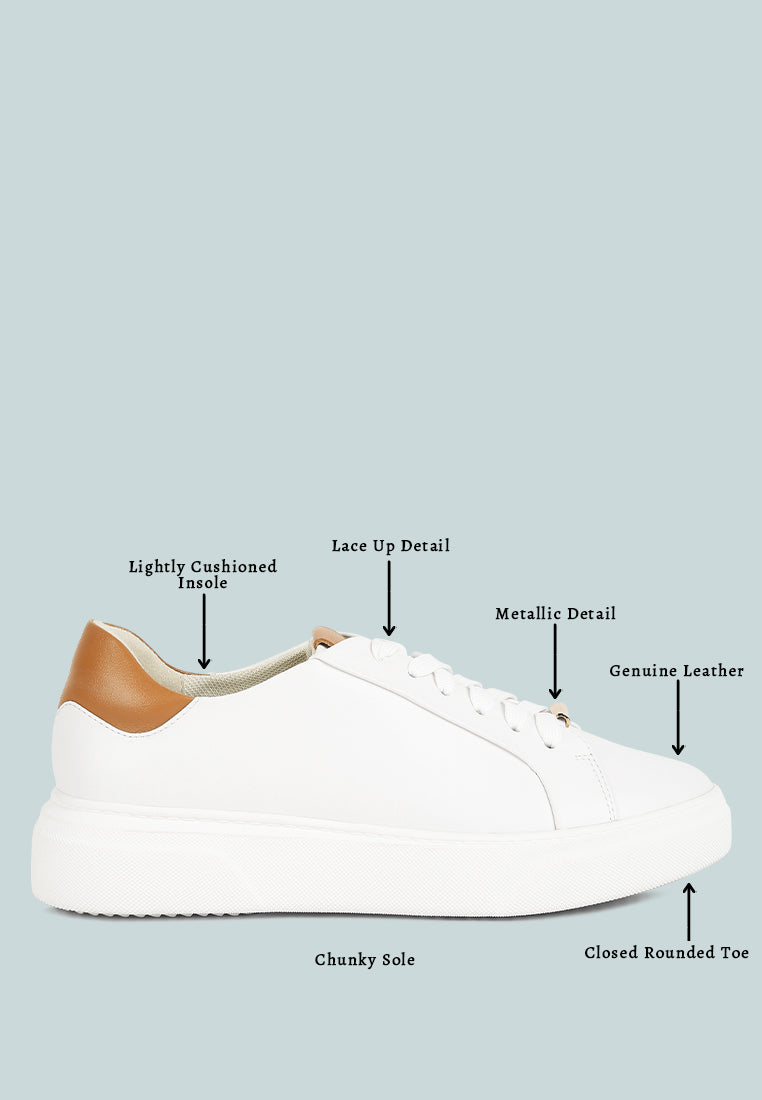 Schick Lace Up Leather Sneakers