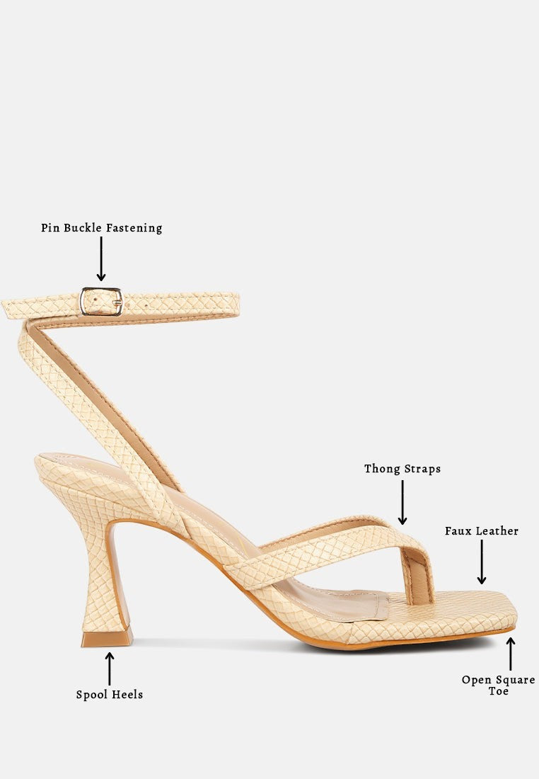 Celty Ankle Strap Spool Heel Sandals