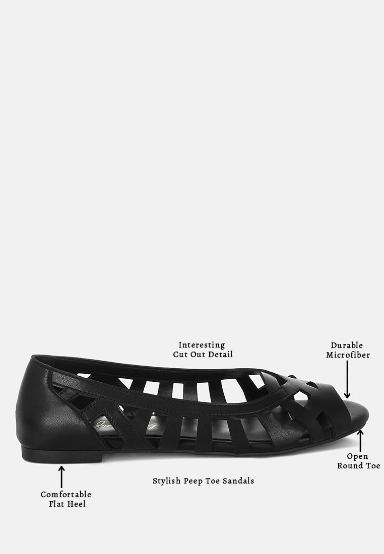 Moira Woven Peep Toe Flats