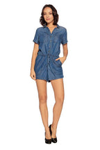 Short Sleeve Chambray Utility Romper