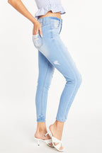 High Rise Destructed Skinny Jeans