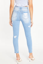 High Rise Destructed Skinny Jeans