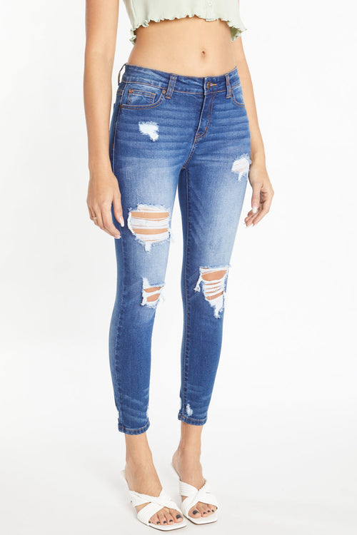 Jean skinny cheville déchiré