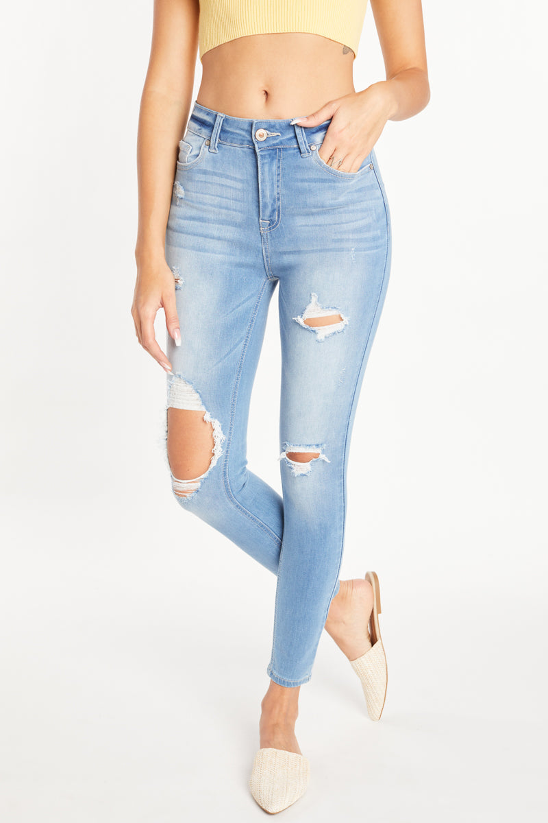 Women's Ripped Skinny Pants Jeans for Trendy Style