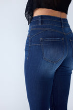 Double Waist High Rise Ankle Skinny Jeans