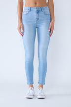 Classic High Rise Skinny Jeans with Hand Sanding