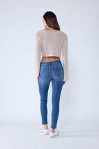 Classic High Rise Skinny Jeans with Hand Sanding