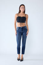 High Rise Stone Wash Classic Skinny Jeans