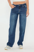 Mid Waist Loose Straight Jeans