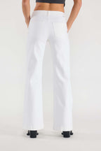 32.5 Inseam Basic White Wide Jeans