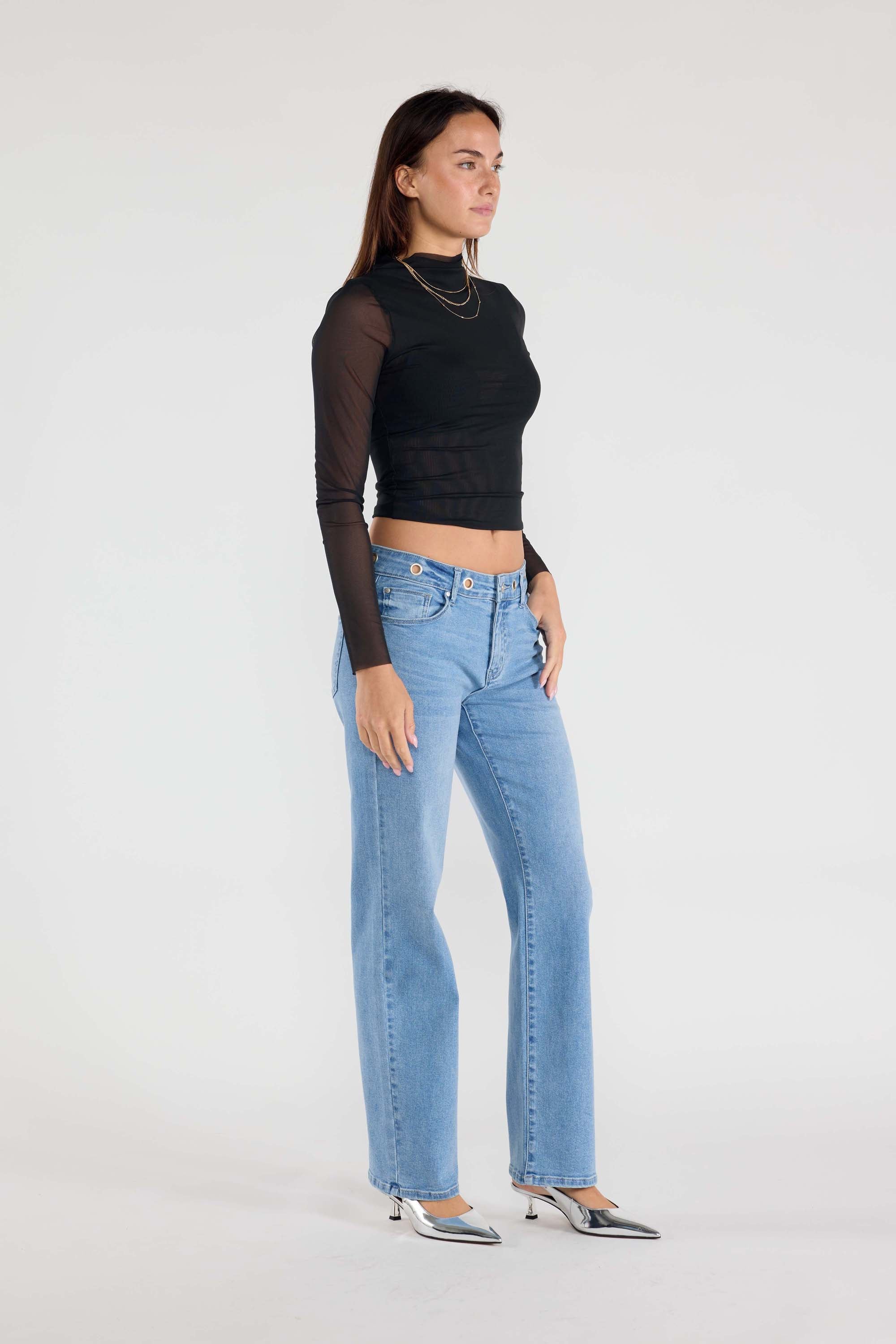 Women's Straight Leg Blue Jeans for Everyday Comfort