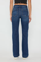 High Rise Destructed Wide Leg Jeans