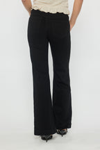High Rise Wide Leg Jeans With Heavy Weight Premium Black Fabric