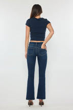 High Rise Two Button Bootcut Jeans
