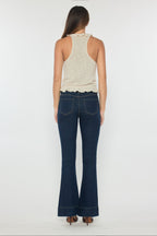 High Rise Seamed Front Wide Leg Jeans