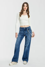 High Rise Wide Leg Jeans