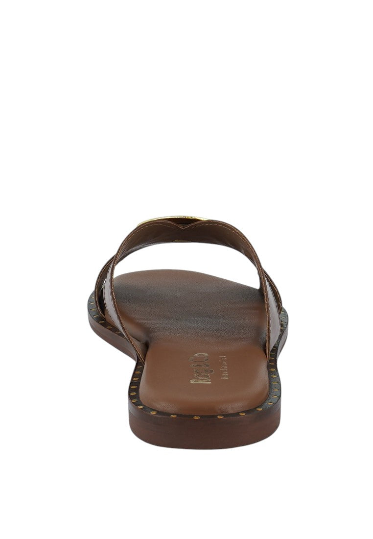 Mules plates ornées de boucles Eudora