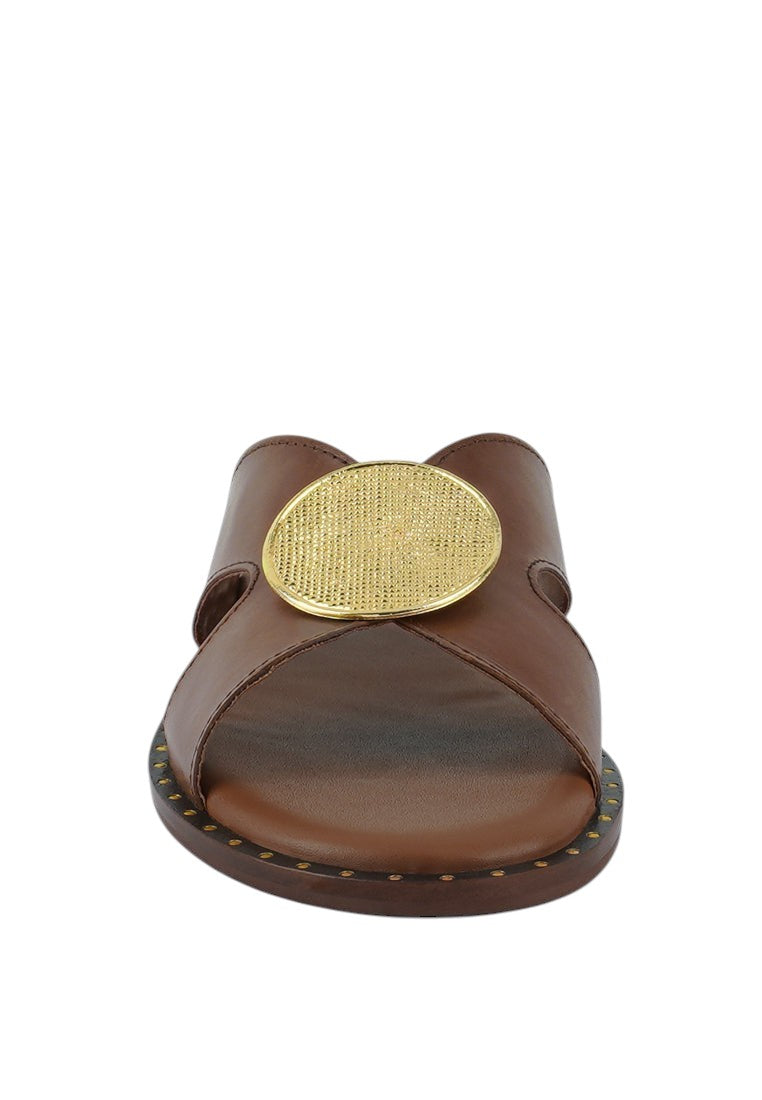Mules plates ornées de boucles Eudora