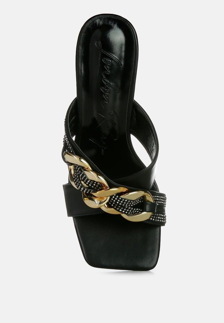 Sandales Evelane métallisées à strass