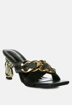Sandales Evelane métallisées à strass