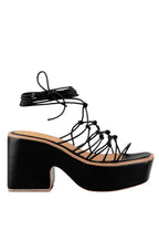 Fawcett Tie Up Handmade Block Heeled Sandals