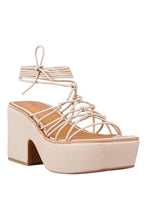 Fawcett Tie Up Handmade Block Heeled Sandals