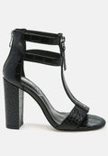Sandalias Felicity con cremallera y correa en T