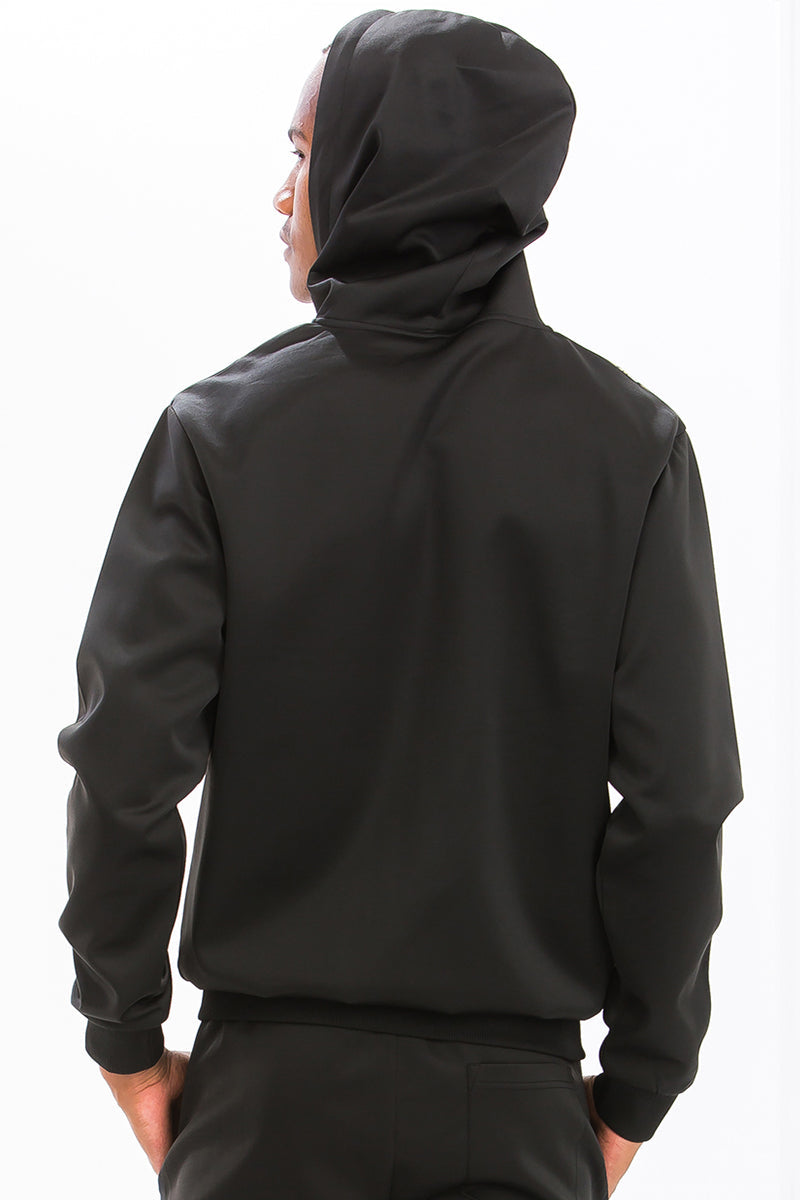 Printed Poly Span Track Set | Regular Fit with Zipper Details