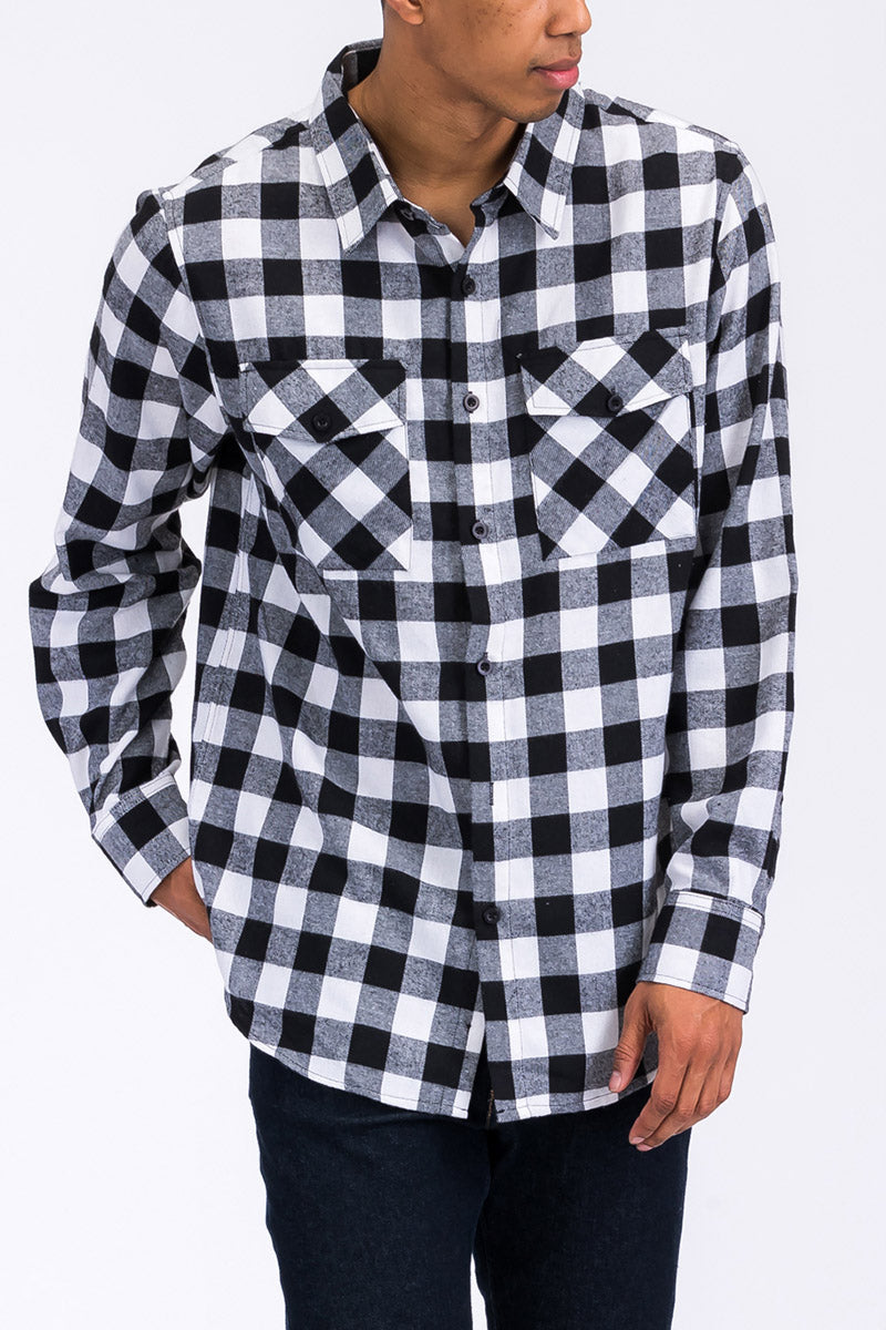 Men's Brushed Flannel Shirt – Cotton Blend