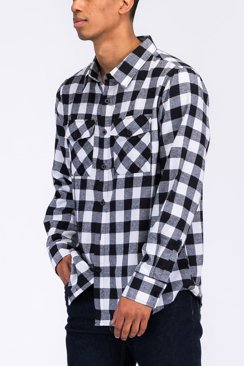 Men's Brushed Flannel Shirt – Cotton Blend