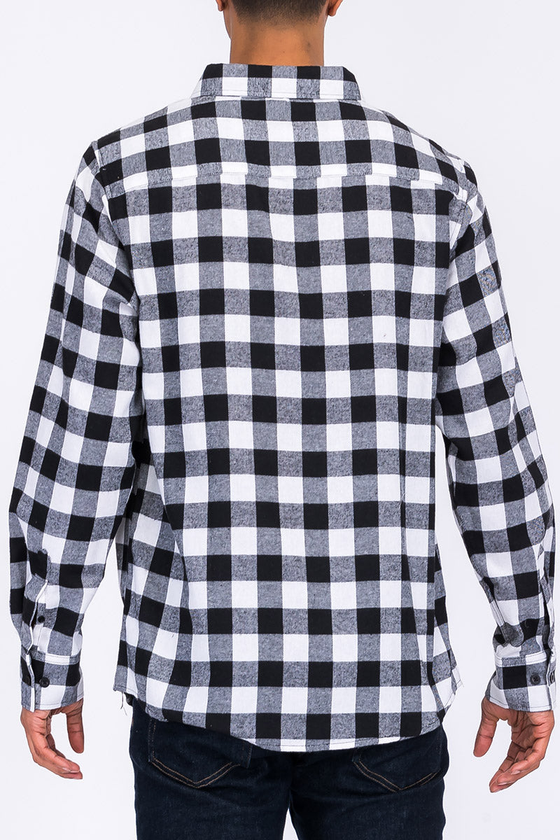 Men's Brushed Flannel Shirt – Cotton Blend