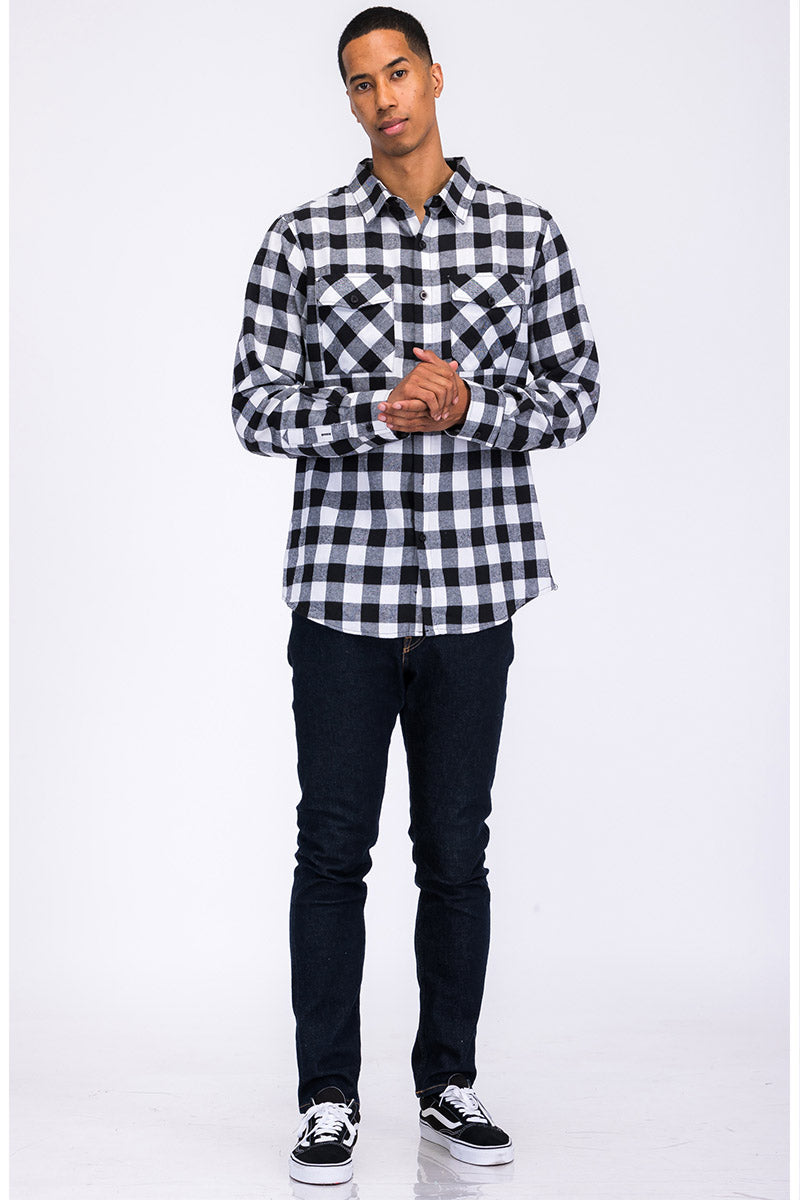 Men's Brushed Flannel Shirt – Cotton Blend