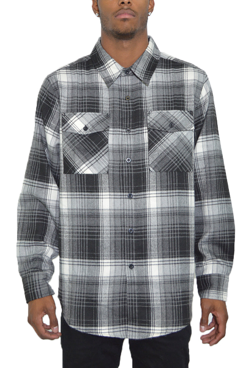 Men's Brushed Flannel Shirt – Cotton Blend