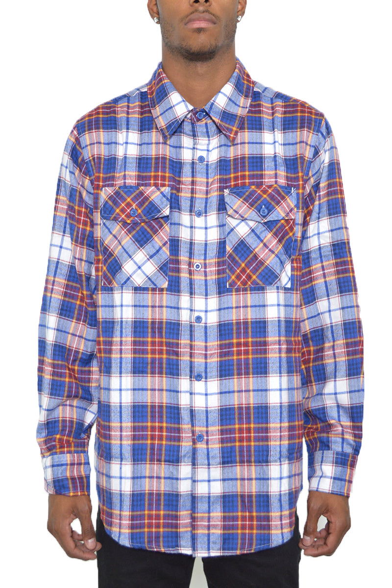 Brushed Flannel Shirt | Cotton-Poly Blend with Chest Pockets