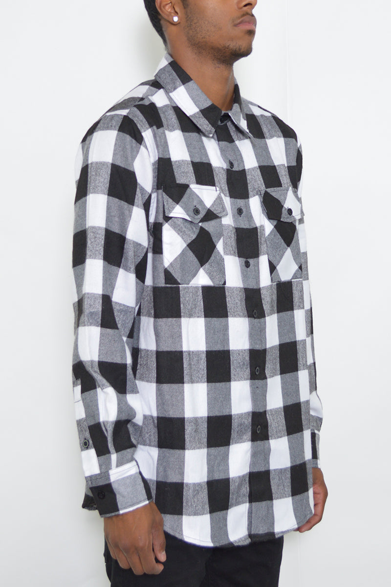 Men's Brushed Flannel Shirt – Cotton Blend