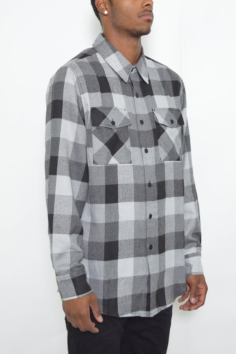 Men's Brushed Flannel Shirt – Cotton Blend