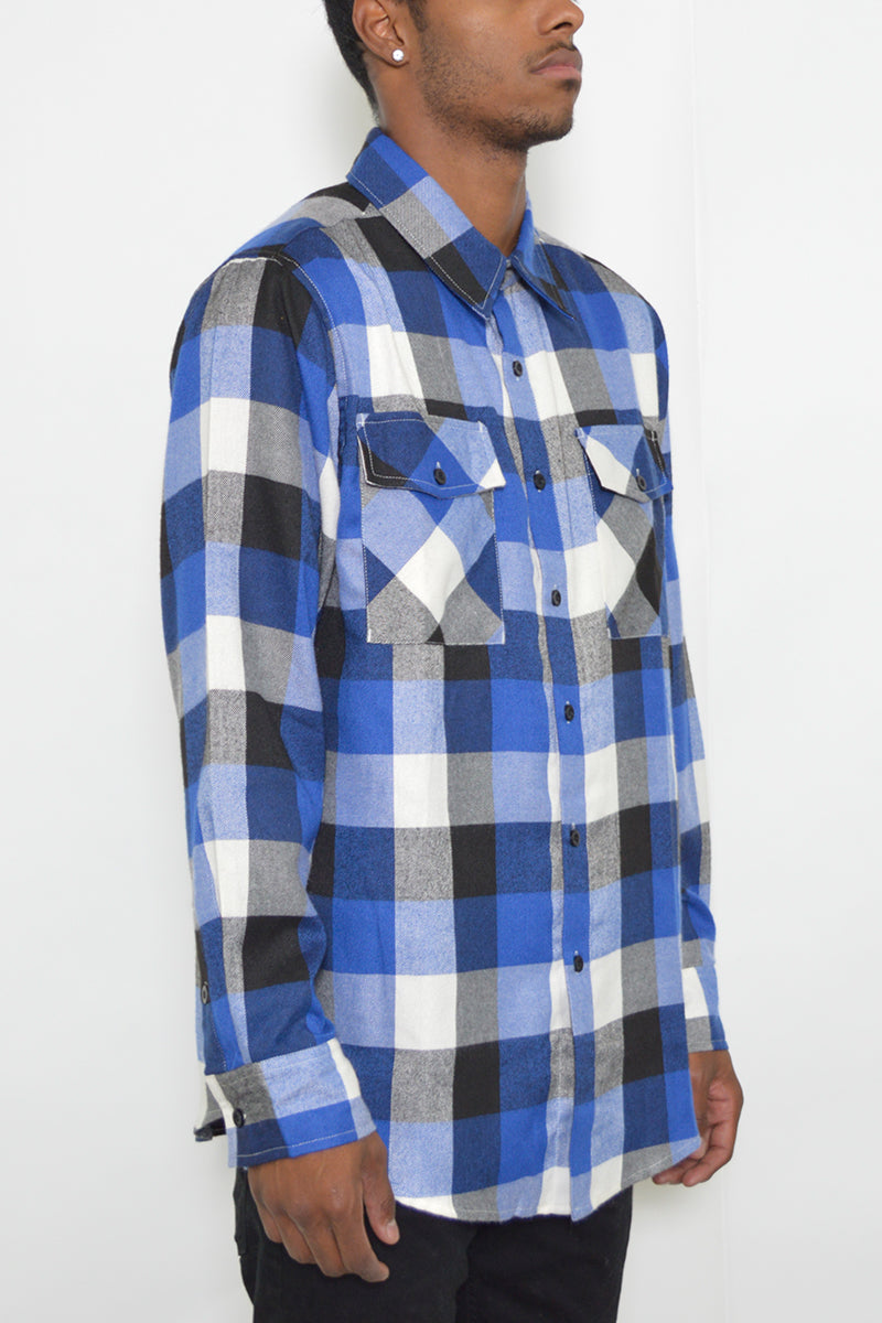 Men's Brushed Flannel Shirt – Cotton Blend