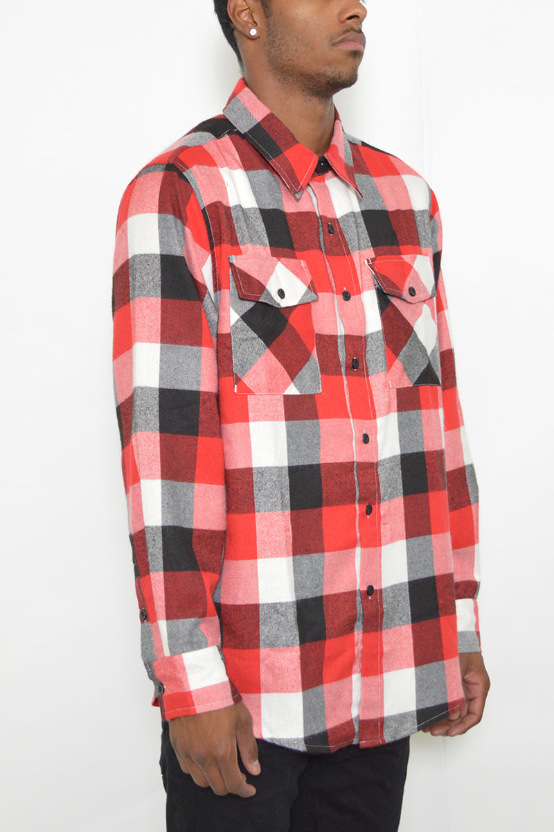 Men's Brushed Flannel Shirt – Cotton Blend