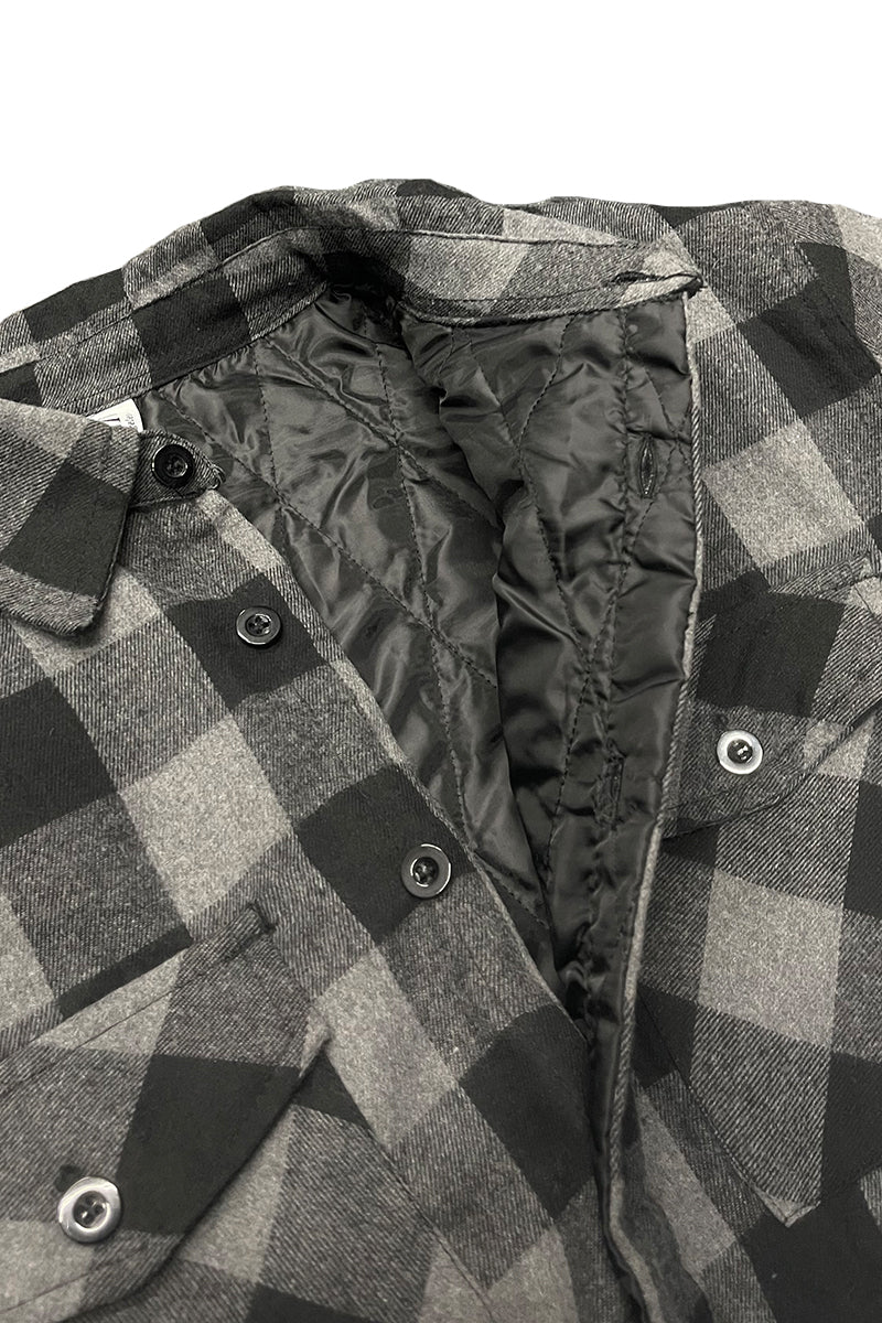 Quilted Flannel Shirt Jacket with Chest Pockets
