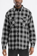 Quilted Flannel Shirt Jacket with Chest Pockets