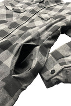 Quilted Flannel Shirt Jacket with Chest Pockets