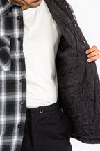 Quilted Flannel Shirt Jacket with Chest Pockets