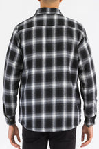 Quilted Flannel Shirt Jacket with Chest Pockets