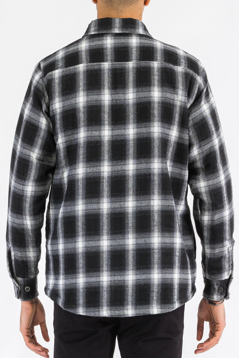 Quilted Flannel Shirt Jacket with Chest Pockets